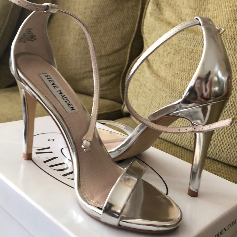 Steve Madden “Stecy Silver Foil” heels